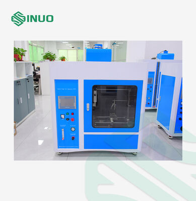 غرفة اختبار الشعلة الإبرة معدات اختبار قابلية للاشتعال مع ارتفاع الشعلة قابل للتعديل 12 ± 1 مم ، نطاق درجة الحرارة 0 ~ 1000 درجة مئوية ، وتحكم PLC مع شاشة لمسة 7 بوصة